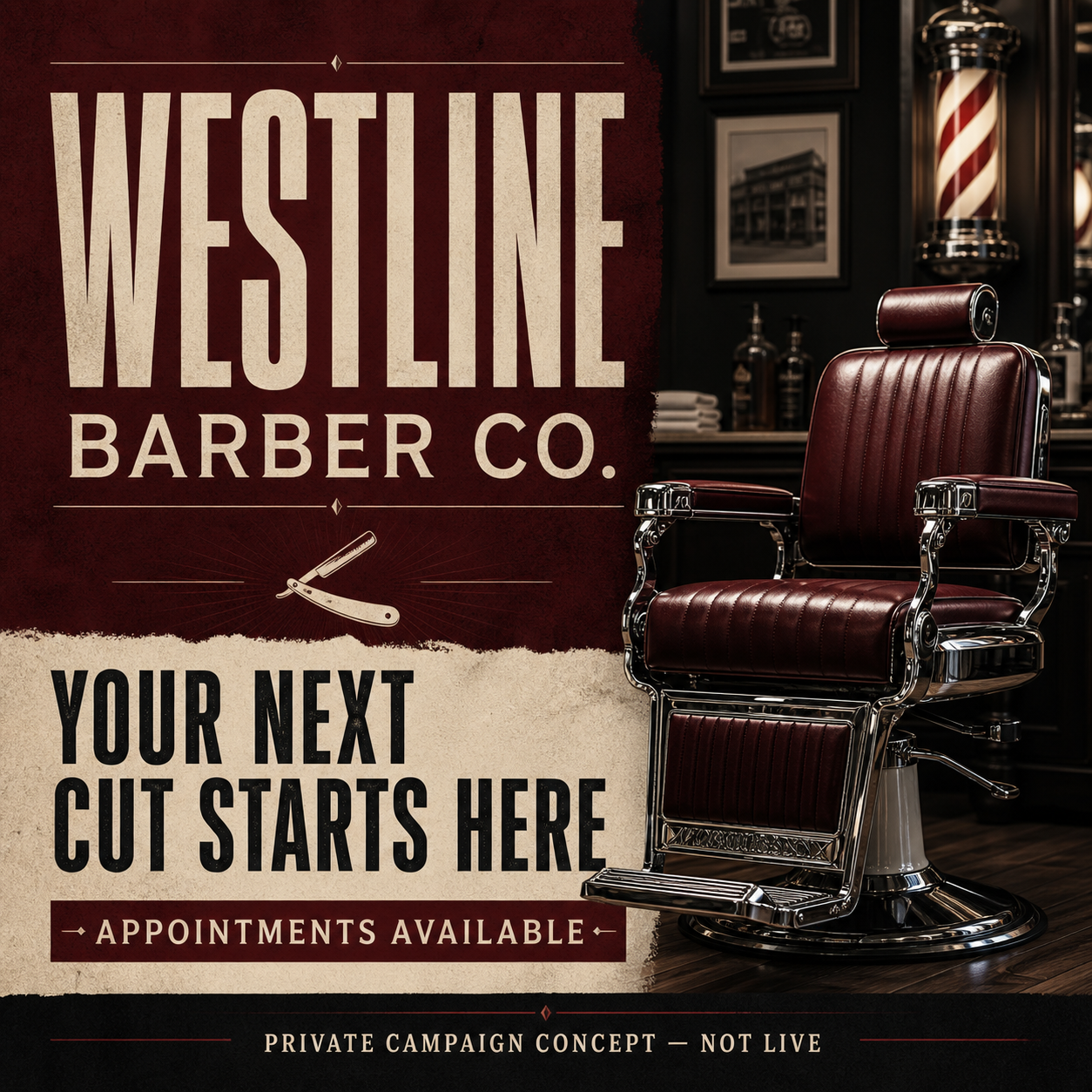 Fictional barbershop campaign concept